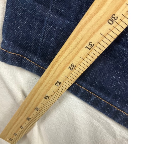 Levi Strauss Co 505 Mens Dark Wash Straight Leg Jeans W30 L34 (fits 32x33) - Picture 9 of 15